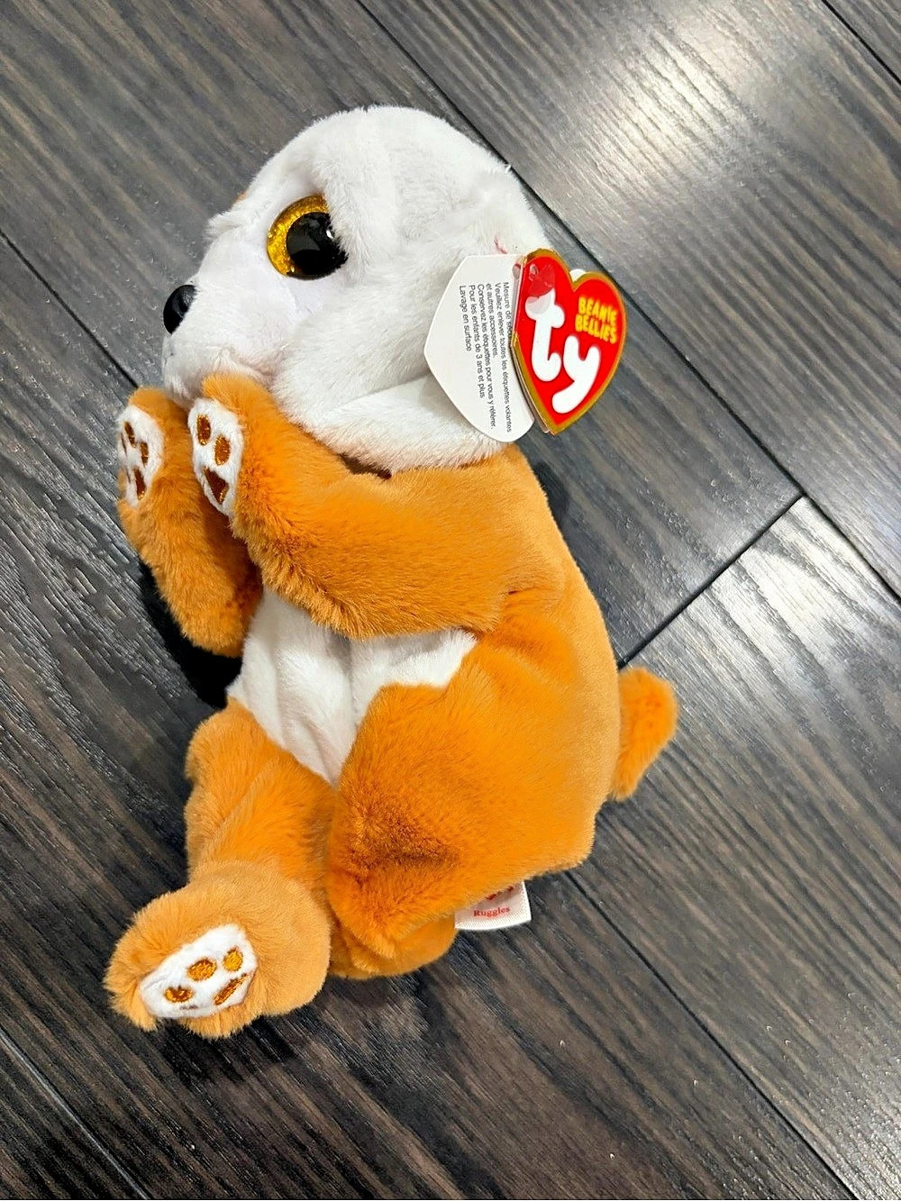 Ty Ruggles Orange & White Stuffed Animal